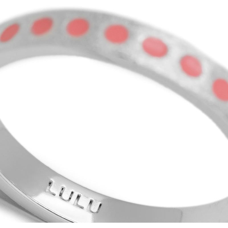 LULU Copenhagen Pattern Ring silver Rings Burnt Coral