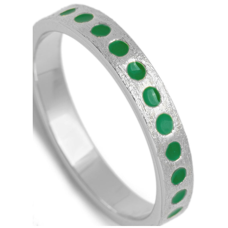 LULU Copenhagen Pattern Ring silver Rings Light Green