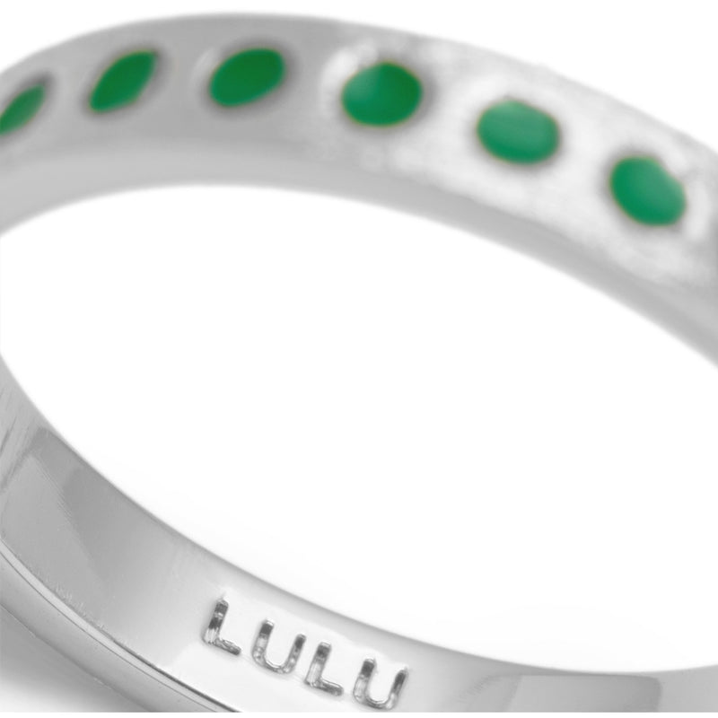 LULU Copenhagen Pattern Ring silver Rings Light Green